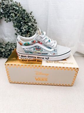 Vans x Walt Disney World 50th Anniversary Park Map Old Skool Sneakers Size 7.5
